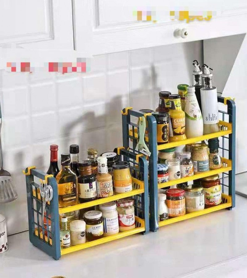 Multi-Purpose Uses 3 Layer Plastic Kitchen Shelf Spice Seasoning Rack - Multi