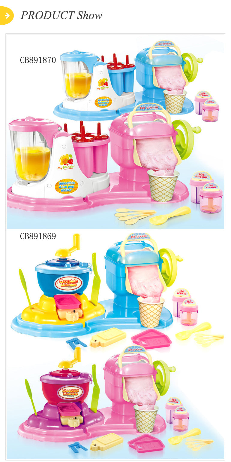 3 in 1 DIY Ice Cream Machine juice Machine Kitchen Toy For Girls Gift