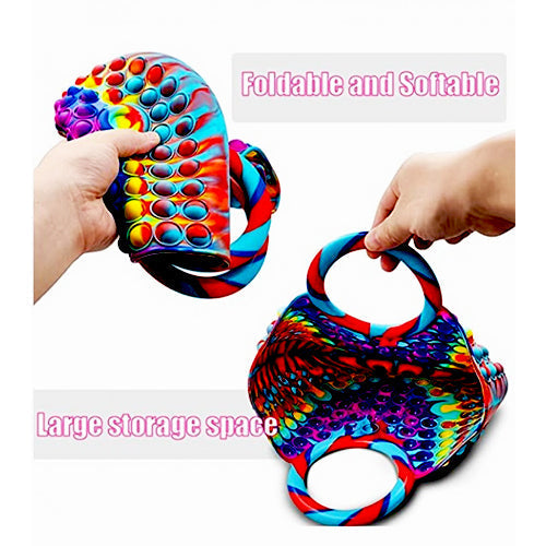 Silicone Soft Bubble Fidget Toy Handbag Pop It Purse Game for Girls