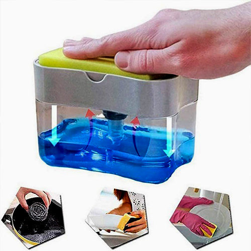 Soap Dispenser 2 in 1 Soap Dispenser Double Layer Plastic Sponge Holder