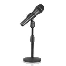 F5 Adjustable Metal Tripod Desktop Desk Mic Microphone Clip Holder Stand (Mic Not Include)