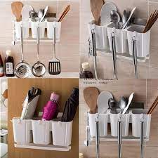 Self Adhesive Multifunction Wall Mounted Kitchen Drain Storage Rack/Cutlery Storage Rack Holder