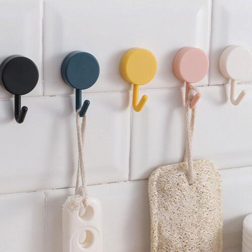 10Pcs Self Adhesive Hook Set Strong Sticky Stick On Wall Hanger Kitchen Bathroom